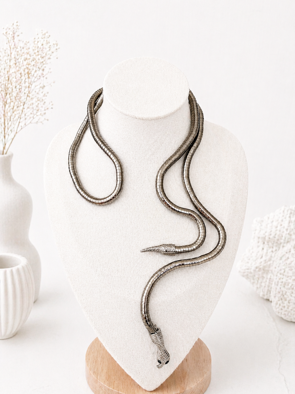 Collier Vintage Modulable – Édition Serpent Argenté