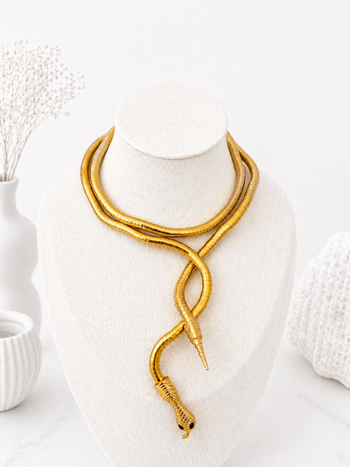 Collier Vintage Modulable – Édition Serpent Doré